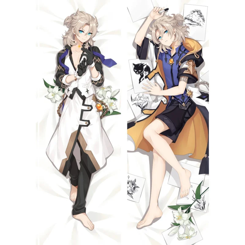 Genshin تأثير البياض تأثيري Dakimakura كيس وسادة ، بيادو جلد الخوخ معانقة الجسم وسادة ، غطاء أوتاكو ، ديكور المنزل