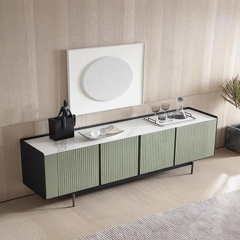 

X11Итальянский минималистичный обеденный боковой шкаф из цельного дерева, светлый роскошный боковой шкаф для хранения в гостиной, входной шкаф