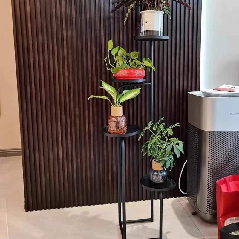 

Nordic creative flower stand balcony shelf wrought iron flower indoor living room floor-to-ceiling simple dill flower pot stand