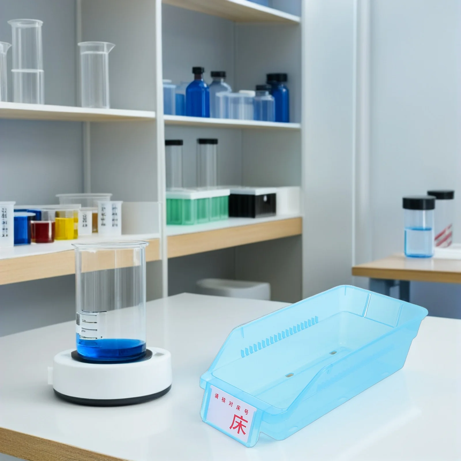 กล่องจัดยา 3 ชิ้น ขนาด 30x13.5 ซม. สีฟ้า กล่องเก็บของพลาสติก กล่องจัดยาเม็ดแบบพกพา ถาดใส่ยาสำหรับวางบนเคาน์เตอร์