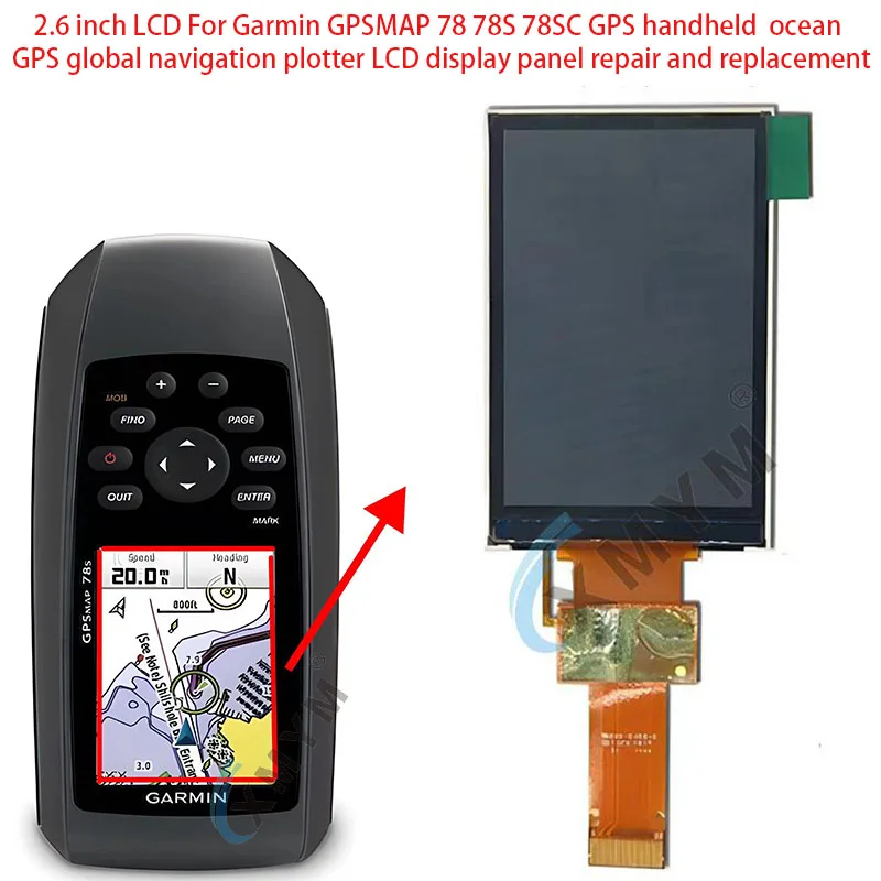 2.6 inch LCD For Garmin GPSMAP 78 78S 78SC GPS handheld  ocean GPS global navigation plotter LCD display panel repair replace