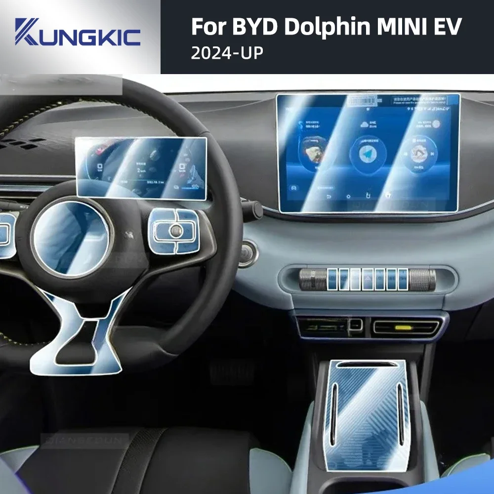 

Интерьер ТПУ для BYD Dolphin MINI EV Seagull 2024, защитная пленка, защита от царапин, панель коробки передач, навигационный экран, автомобильный