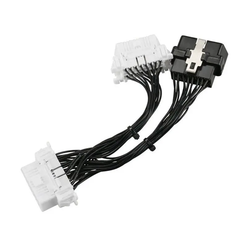 A60E-10X 16 Pin OBD2 Obdii OBD2 Splitter Extension Cable One Male To Two Female Y Cable OBD2 Splitter Extension Cable