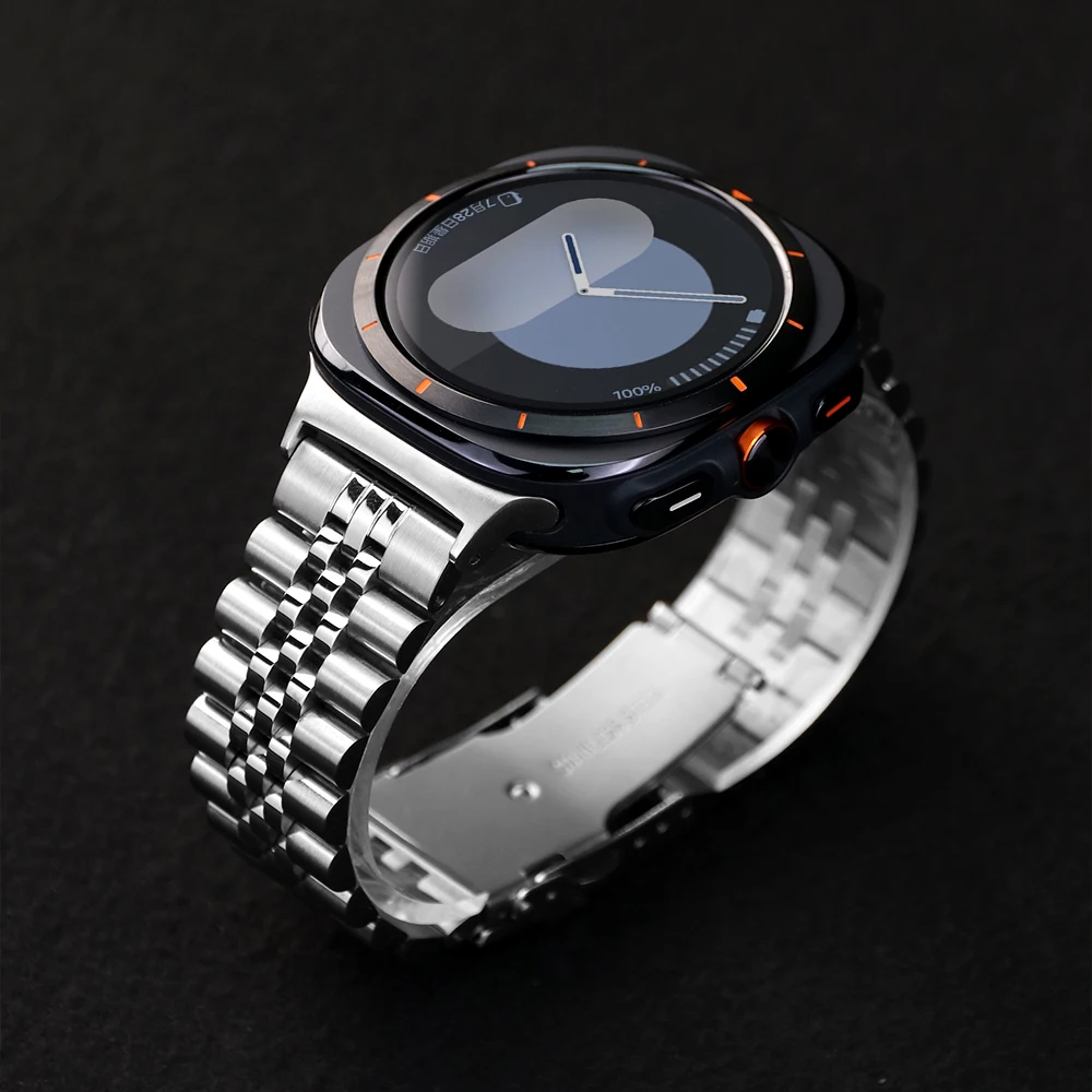 Ремешок из нержавеющей стали для Samsung Galaxy Watch Ultra 2025, металлический деловой ремешок для Samsung Watch Ultra 47 мм, сменный браслет