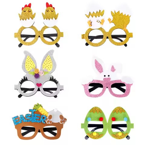 Easter Party decoration Supplies Funny Glasses Props - Kids Cartoon Rabbit Eggshell Egg Decor Eyeglass Frames