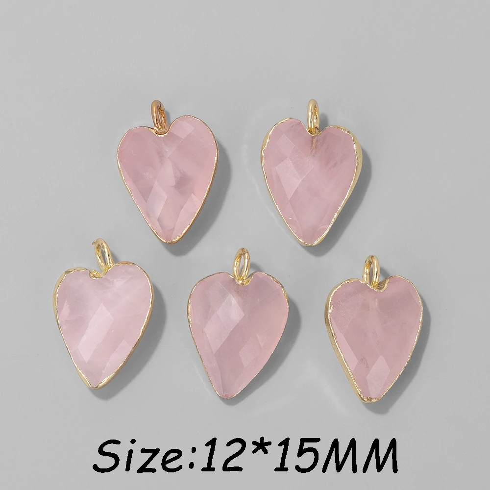 2Pcs Shiny Labradorite Heart Shape Pendants for DIY Jewellery