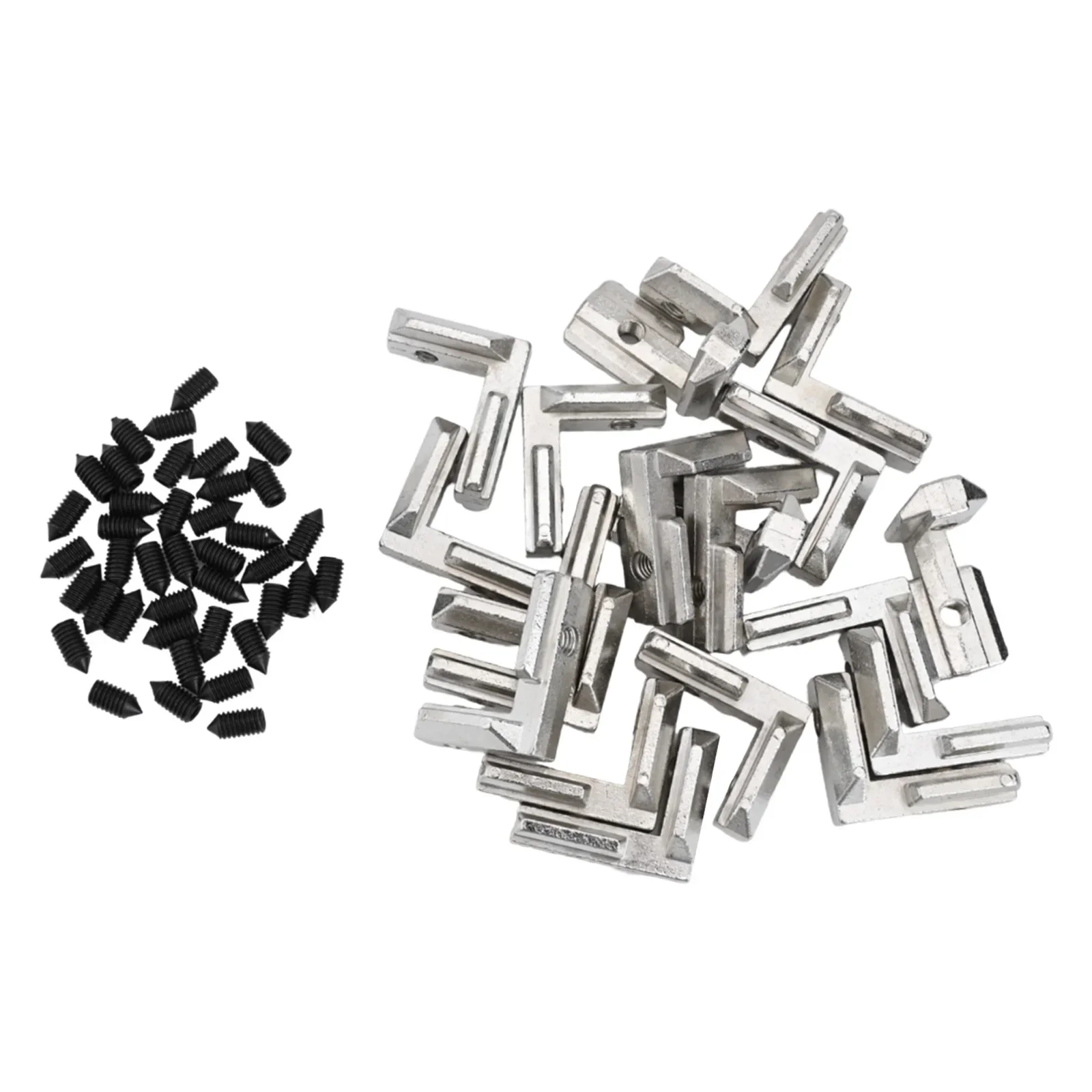 20PCS T Slot Corner Brackets L-Shape Aluminum Profile Interior Corner Connector Joint Bracket For 2020 Alu-profile With Screws