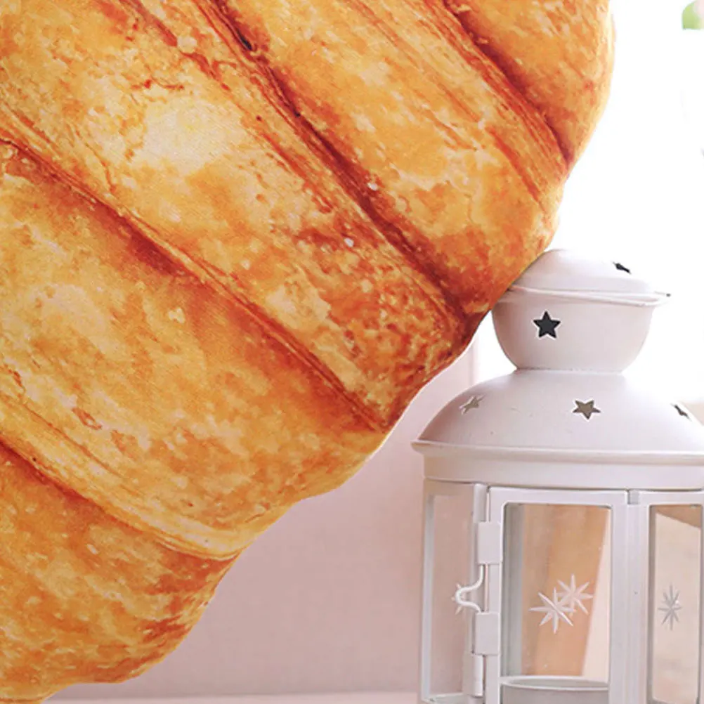 

55 Cm Simulated Bread Pillow French Throw Croissant Shape Creative Design Lumbar Cushion Soft Filler Washable Decorative Home