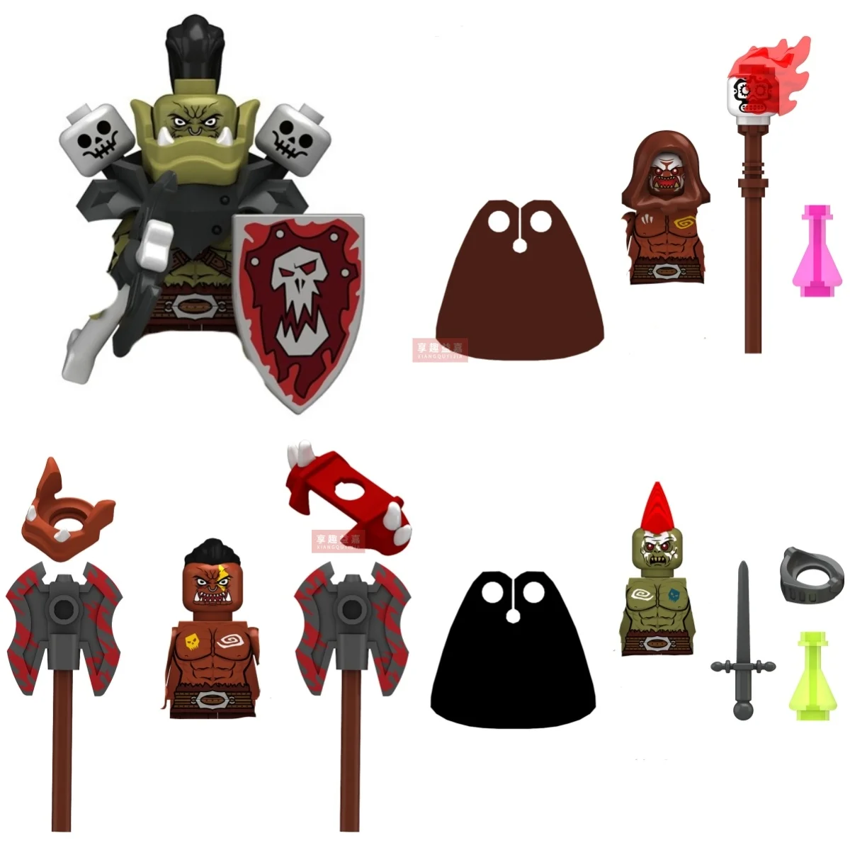 Gioco Orc Rogue Orc Berserker Orc Mage Building Blocks Modello Mattoni mini Action figure giocattolo Regalo giocattolo per bambini MOC