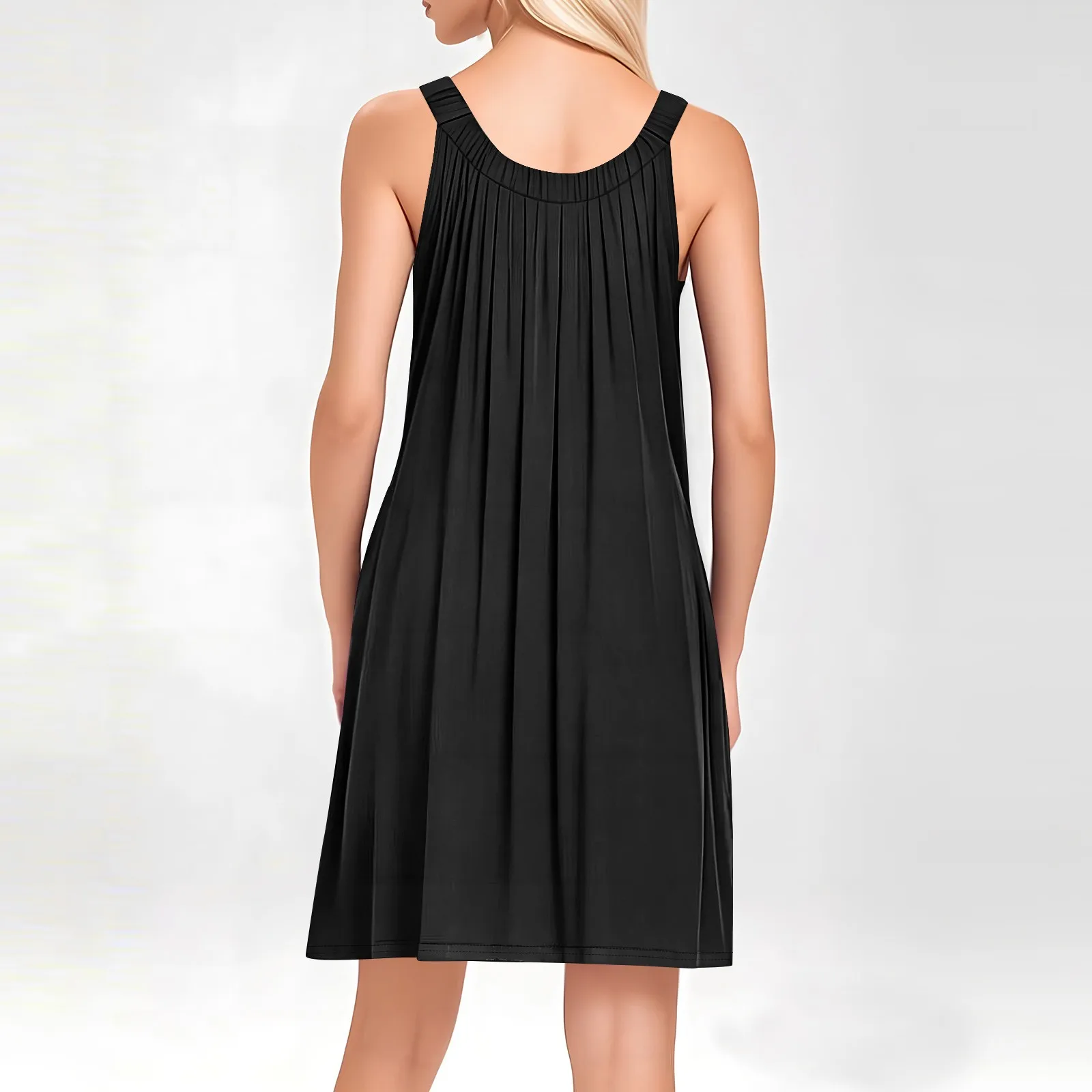 Gilet da spiaggia da donna Casual estivo con spalline tascabili Abito tinta unita Abiti eleganti da donna Abiti Mujer Abito femminile Roupas