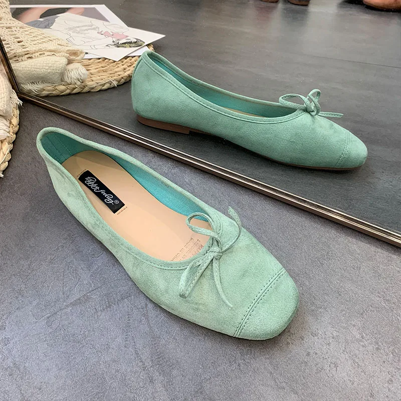 Modische flache Damenschuhe, Ballerinas, neue Frühlings- und Herbstkollektion, weiche Slip-On-Schuhe für Damen, Schmetterlingsknoten, flache Damenschuhe. – Detail 8