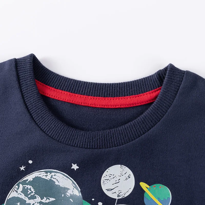 

Children's Clothing Dropshipping Autumn Boys Sweatshirt Wholesale Cotton Space Pattern Children's Set