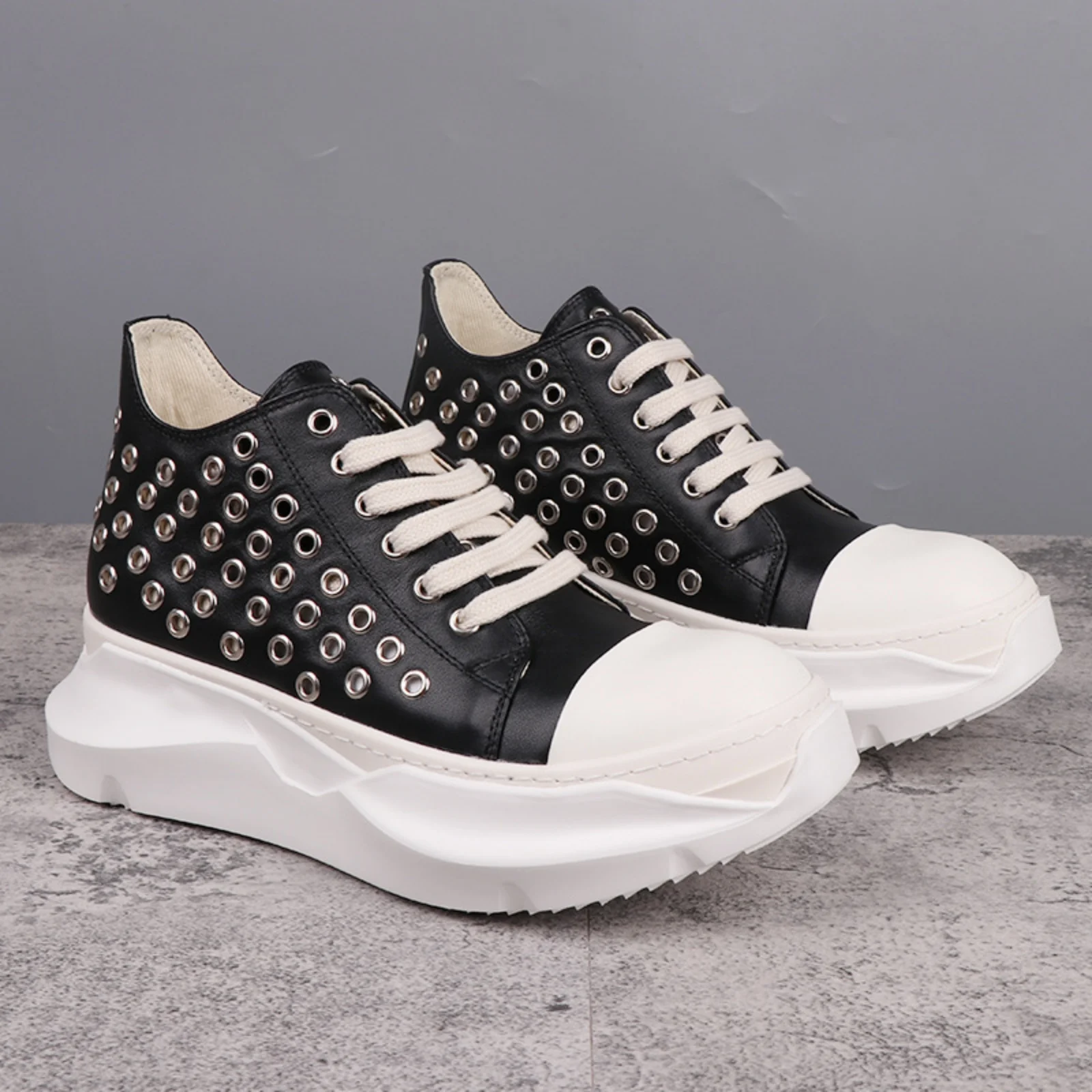 

Top Hight Quality Men Casual Shoes Real Leather Womens Tennis Shoes Brand Designer Fashion Design Goth Y2K style RO shoes