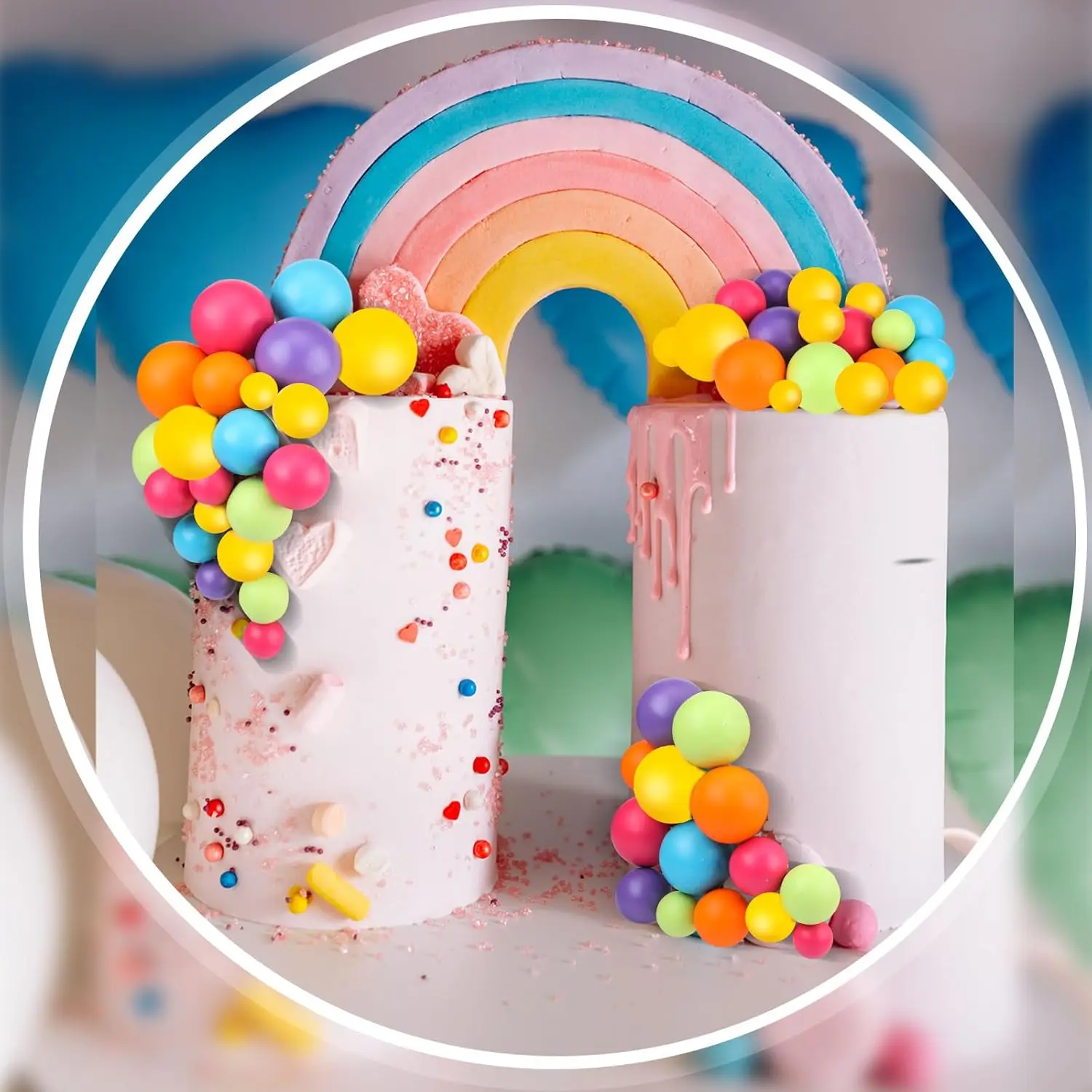 108-teilige Kugeln, Kuchendeckel, Luftballons, Cupcake-Topper, DIY-Luftballons, Cupcake-Topper für Hochzeit, Weihnachten, Jahrestag, Geburtstag – Detail 12