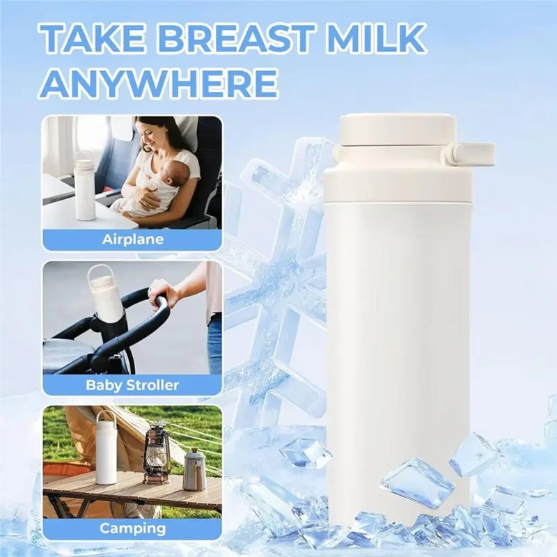 MACH-Portable 22Oz For 24 Hour Cooling, 360° Total Cooling Breast Milk Cooler Bottle, Storage Container Included Breastmilk