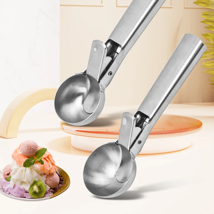 

Stainless Steel Dual-purpose Ice Cream Scoop Ice Cream Scooper Multifunctional Fruit Scoop Kitchen Supplies