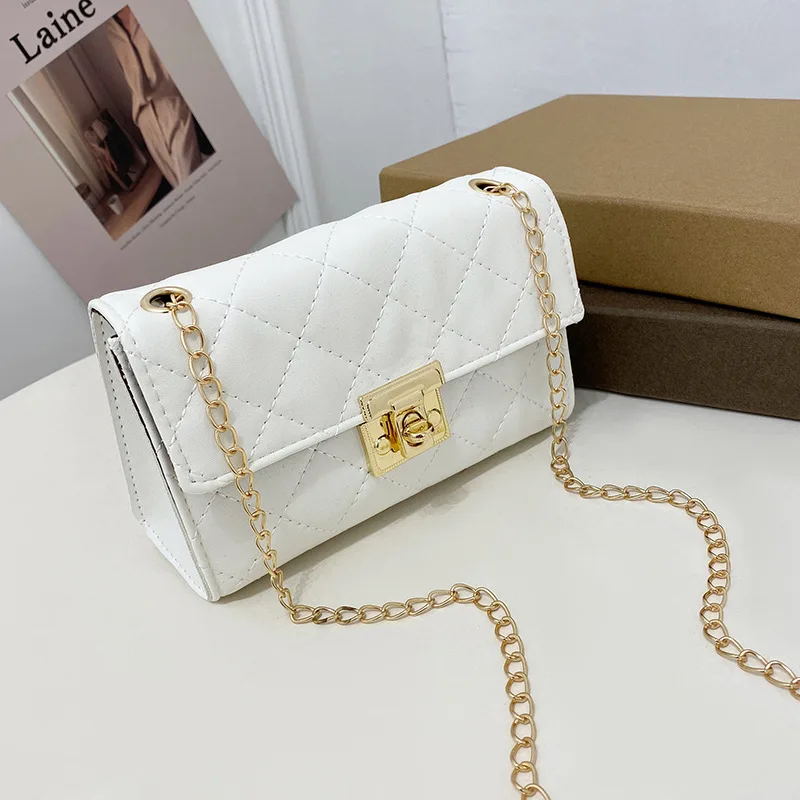 New Tide Fashion Small Square Bag Girls Crossbody Bag\'s Women\'s Coin Purse Cell Phone Bag PU Leather Hardware Embroidery