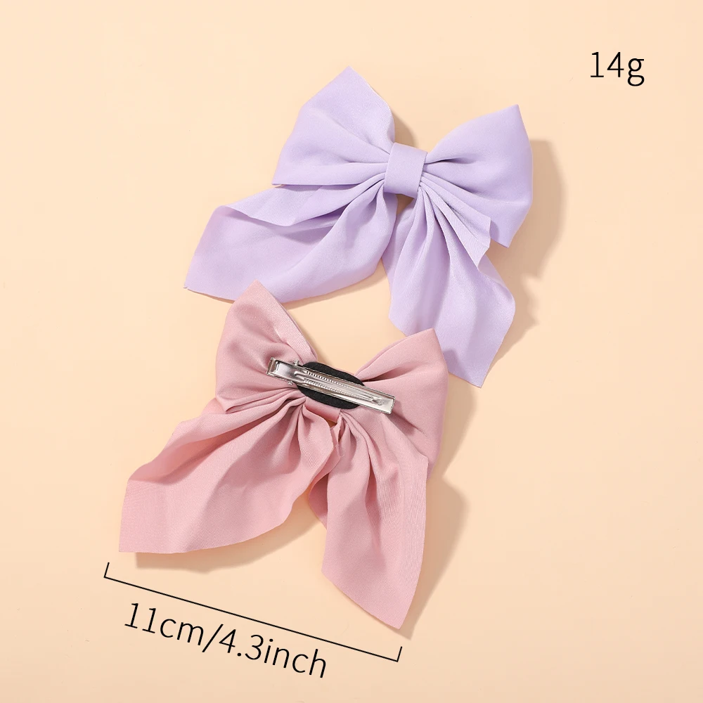 2Pcs/Set Sweet Print Bow Hair Clips for Women Girls Summer Hair Accessories Ribbon Barrettes Duckbill Clip Headwear Female