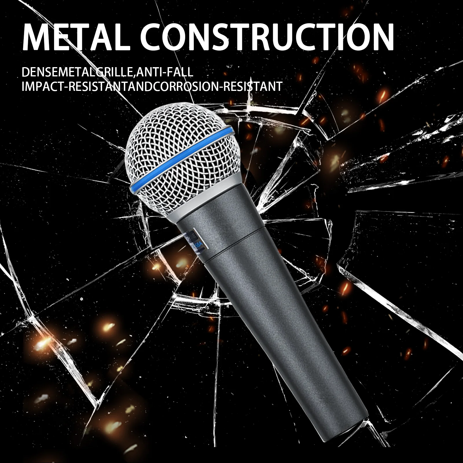 LN85 المهنية السلكية ميكروفون سلسلة Dynacmic الصوتية يده هيئة التصنيع العسكري مناسبة لحفلة الكاريوكي الغناء المواد المعدنية القلب #4