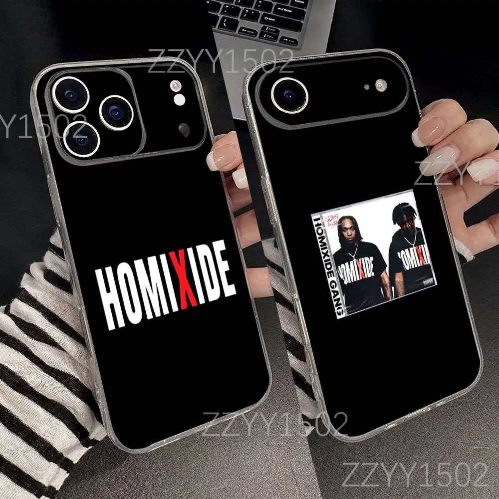 

Rapper H-Homixide Gang Phone Case For iPhone 17,16,15,14,13,12,11 Pro,Max,Plus,X,XS,XR,SE4,E Mini Transparent Soft