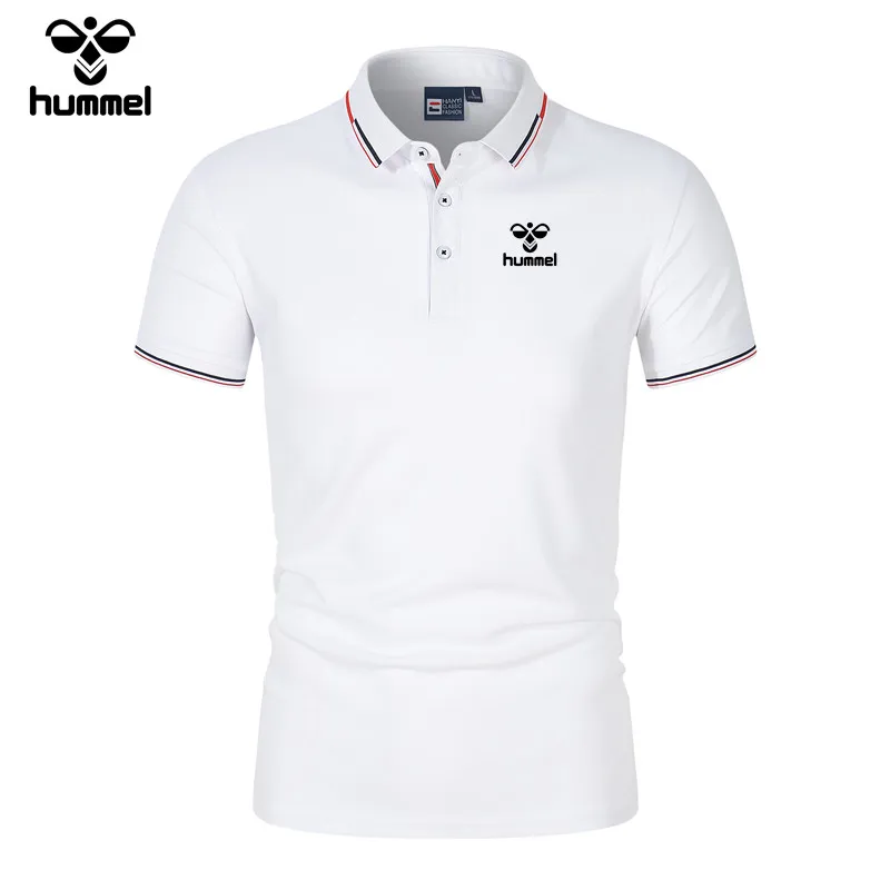 2024 New HUMMEL Polo Shirt Men\'s Summer Short Sleeve T-shirt Brand Breathable Work Clothes Brand Polo Shirt Wholesale Shirt of S