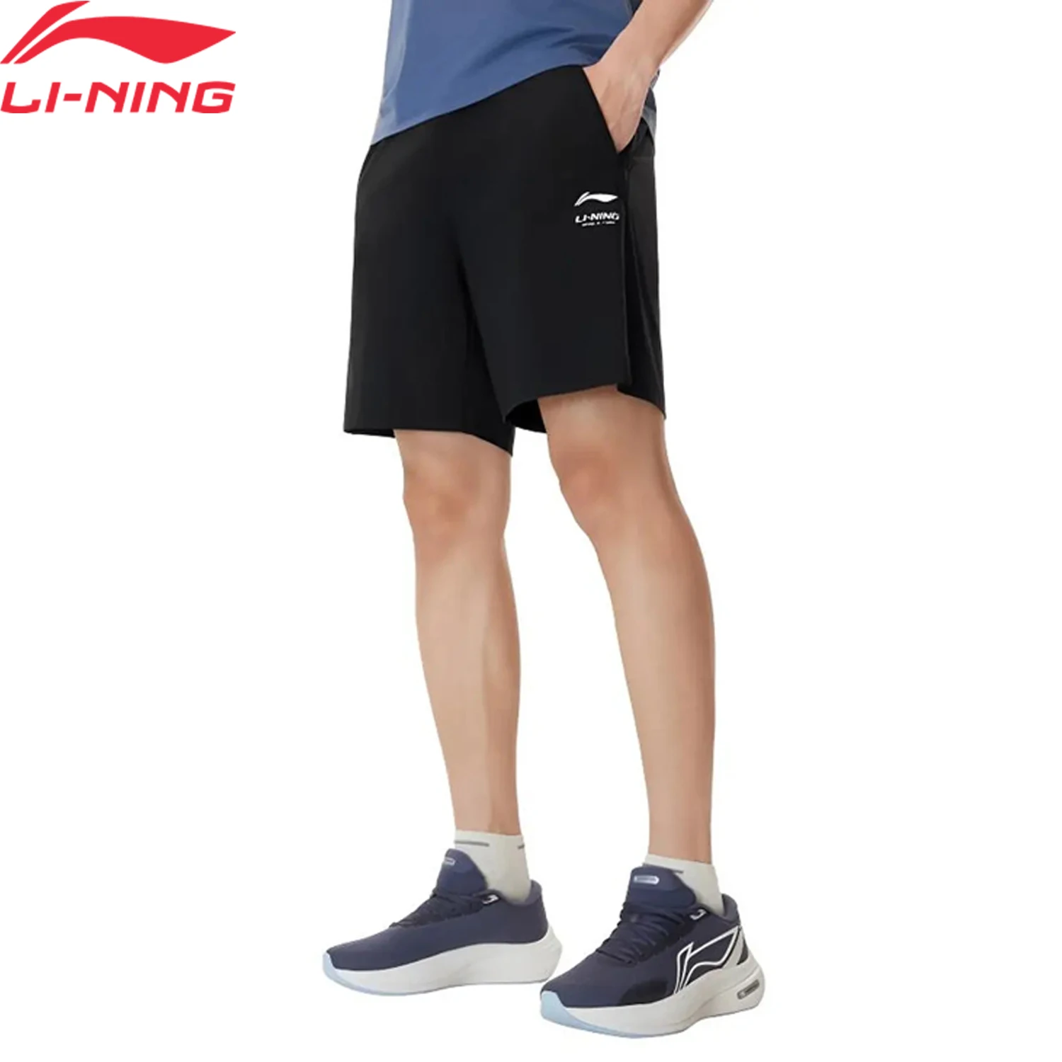 Li-Ning Men's Training Knitted Shorts  LN DRY 79%Polyamide 21%Elastane Regular Fit Breathable LiNing Fitness Bottom AKYW041