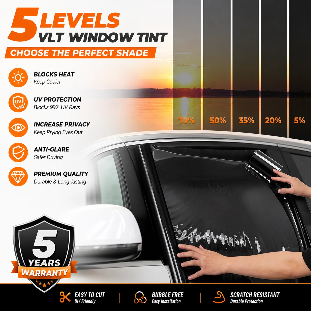 

Automotive anti peeping film ，Car glass stickers, UV protection, heat isolation, explosion-proof privacy window film