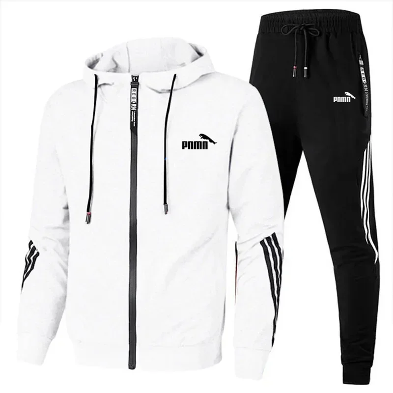 2024 Spring and Autumn Men\'s Sports Suit Thin Hooded Sweater Casual Running Sportswear Two-piece Se men clothes  tracksuit men