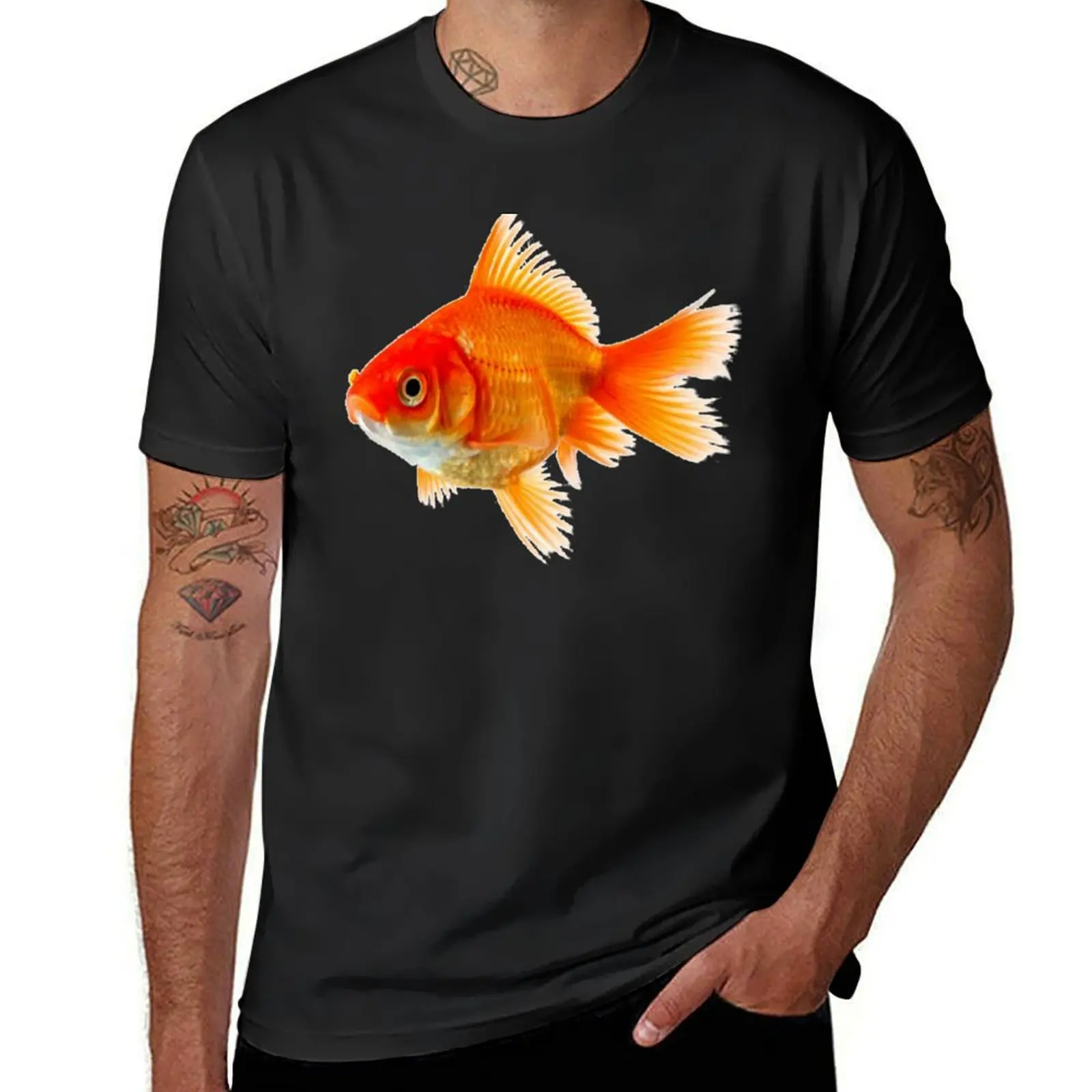 

Goldfish T-Shirt oversizeds Short sleeve tee plain white t shirts men