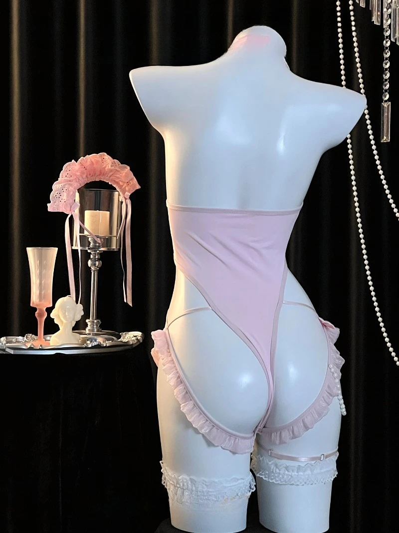 Nuovo vestito Streamer Pure Desire, tuta Open-Groin con scollo a V profondo, uniforme femminile senza prendere Body-Con, lingerie sexy seducente