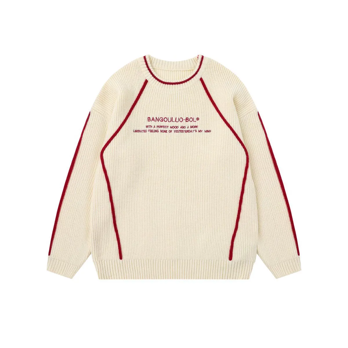 

Осень 2023, новинка Guochao, ретро, простой дизайн контрастного цвета, повседневные свободные мужские и женские свитера