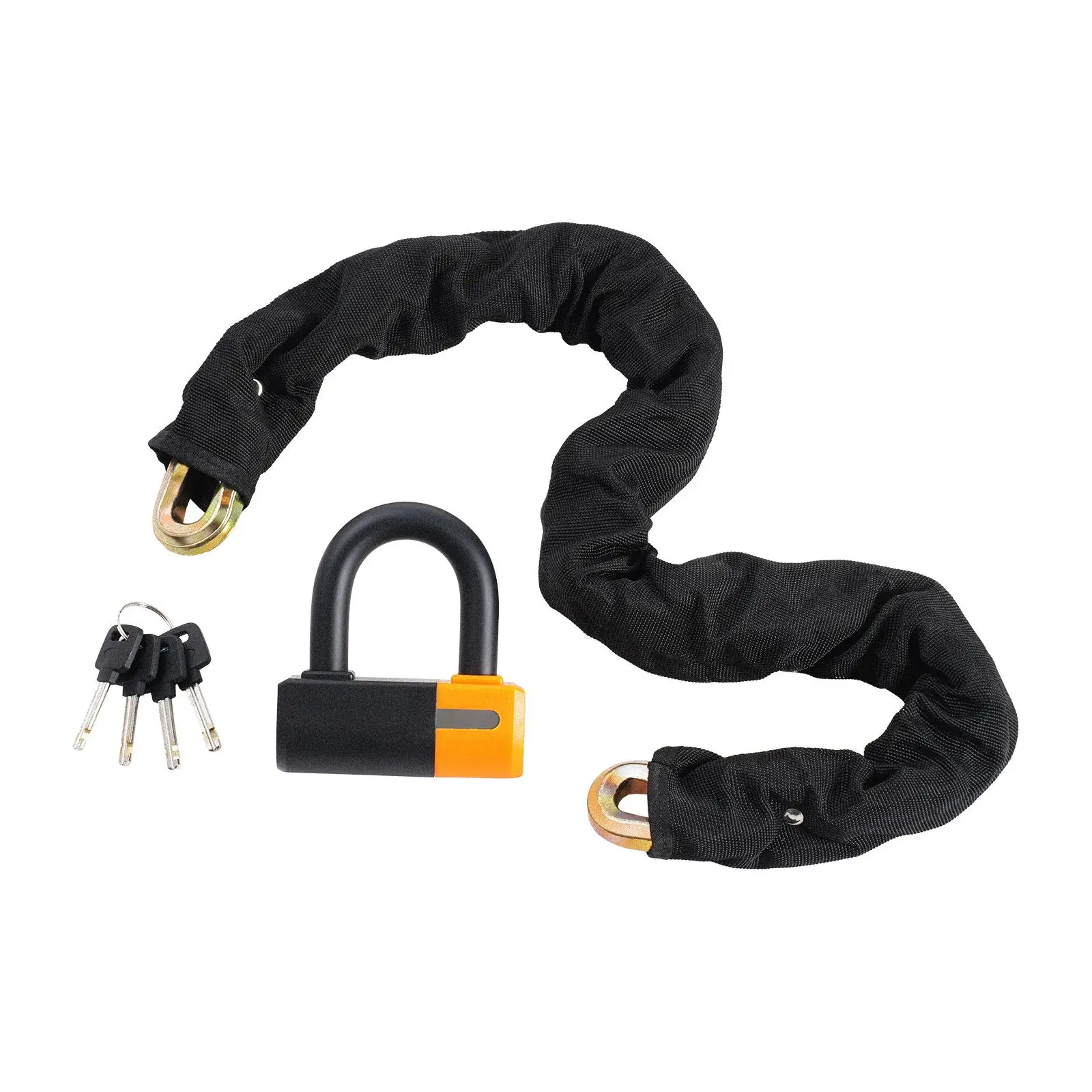 Ft Heavy Duty Metal Steel Bicycle Chain Lock with 4 Keys, High Security Anti-theft Bicycle Lock, Suitable for Daily Use