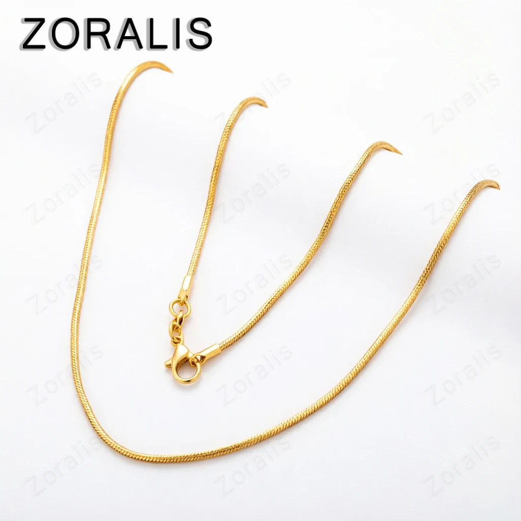 Women Men Round Snake Chain 18K Gold Jewelry Accessories 16-30 inches Long Necklace 18K Gold DIY Neck Chain Wholesale