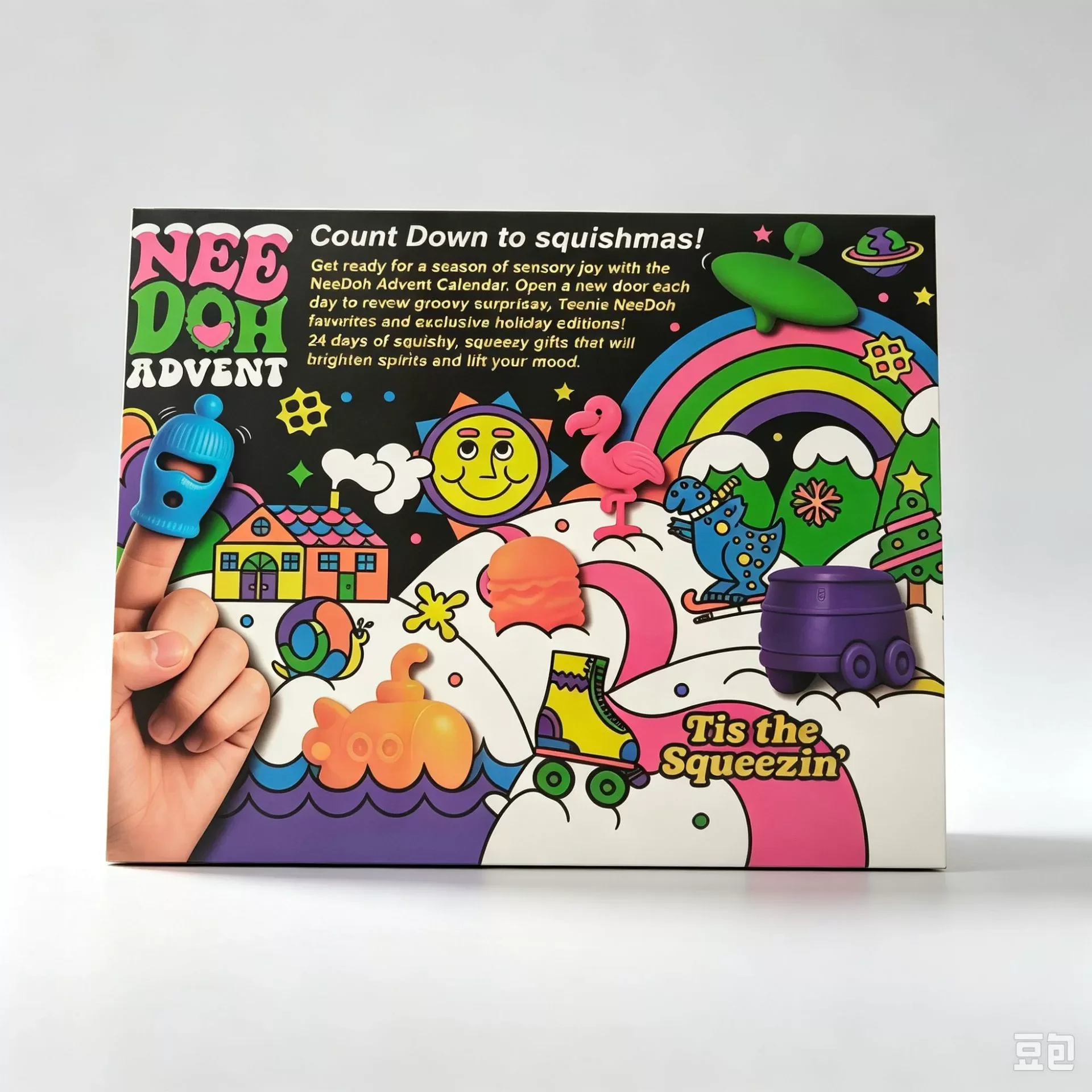 2026 NeeDoh Advent Calendar 3D PVC Fidget Christmas Countdown Calendar Surprise Box Stress Relief Toy New Year Holiday Adult Toy