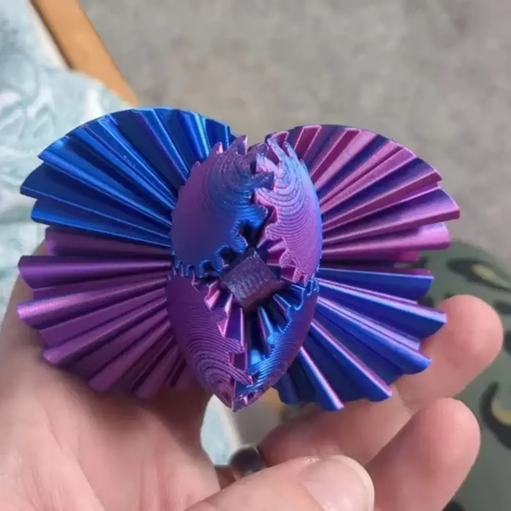 3D Printed Gear Ball Neatly Meshed Gears Sturdy Crafted Material 3D Printed Fidget Compact Lightweight Smoothly Spinning
