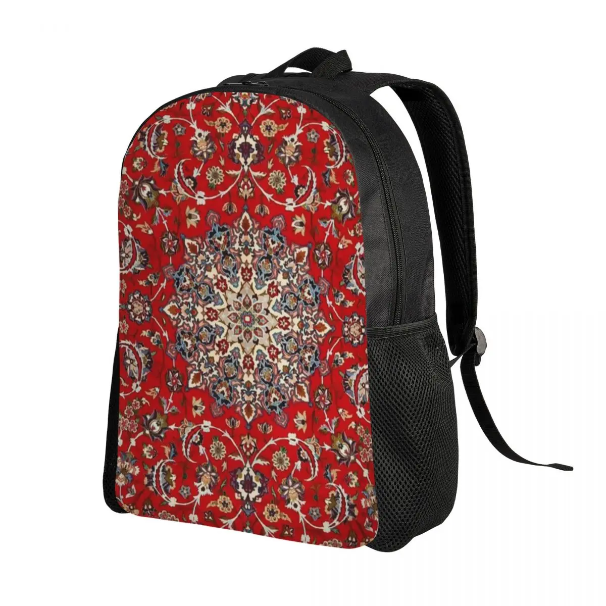 Customized Antique Silk Wool Persian Rug BackpackSchool College Student Bookbag Fits 15 Inch Laptop Bohemian Ethnic Kilim Bags