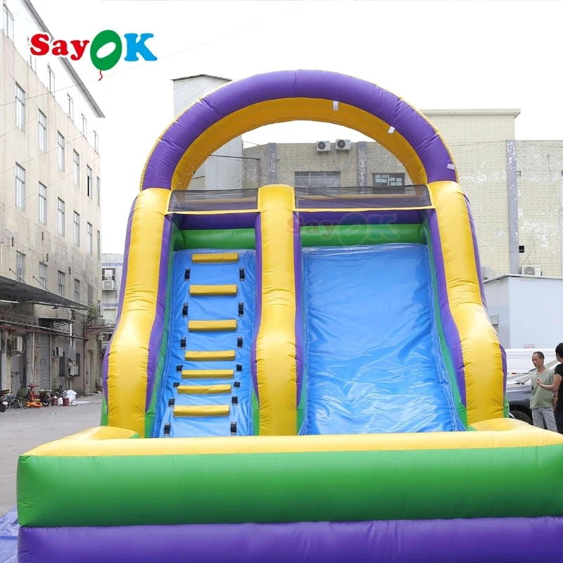 SAYOK Commercial Inflatable Water Slide Bounce 7x4mH Giant Inflatable Stairs Waterslide for Kids Outdoor Business Rental Park