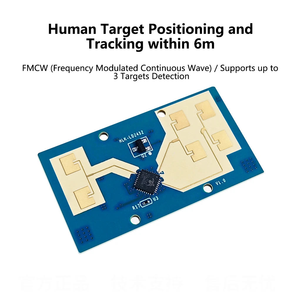 

Высокоточный радарный модуль HLK-LD2452 24ГГц-24.25ГГц для локализации и отслеживания людей с поддержкой нескольких целей, макс. частота 0.25ГГц Широта полосы пропускания