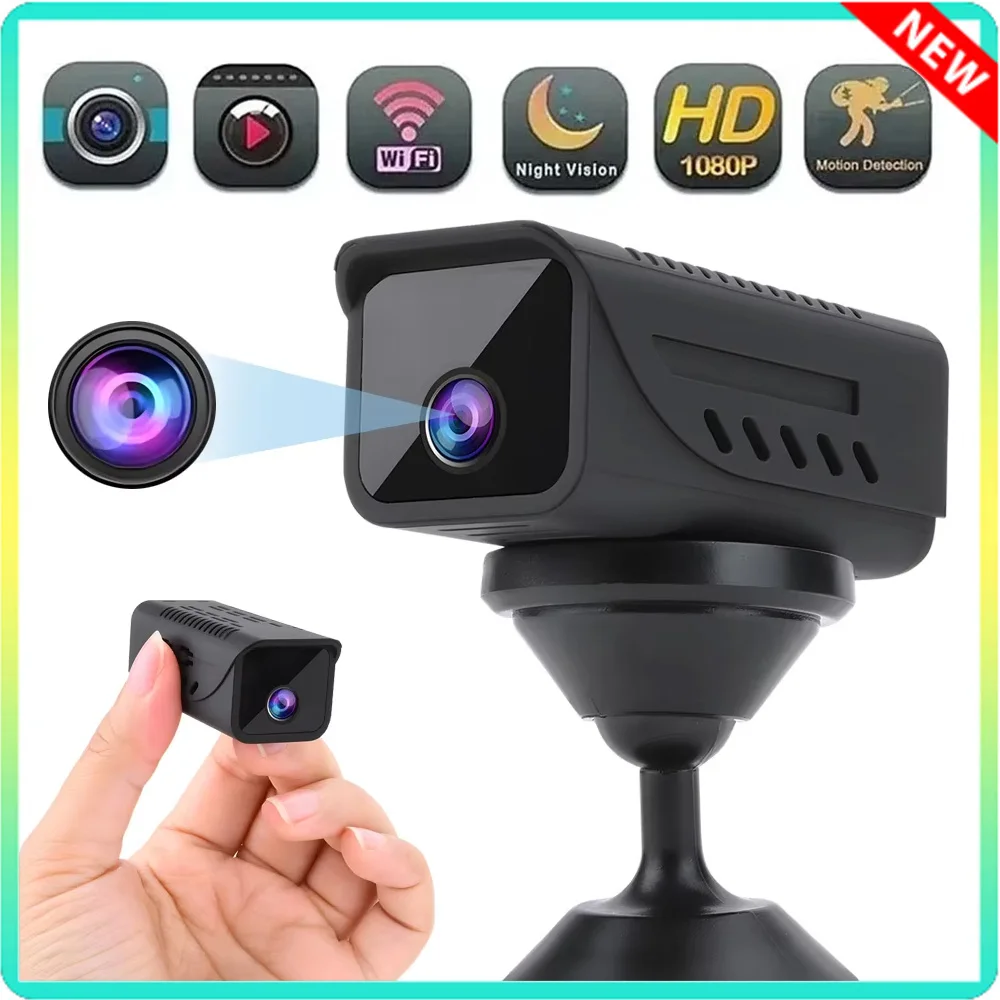 1080P HD Mini Wifi Camera Night Vision Camera, Indoor Waterproof Sports Wireless WiFi Remote View Human Detection Sleep standby