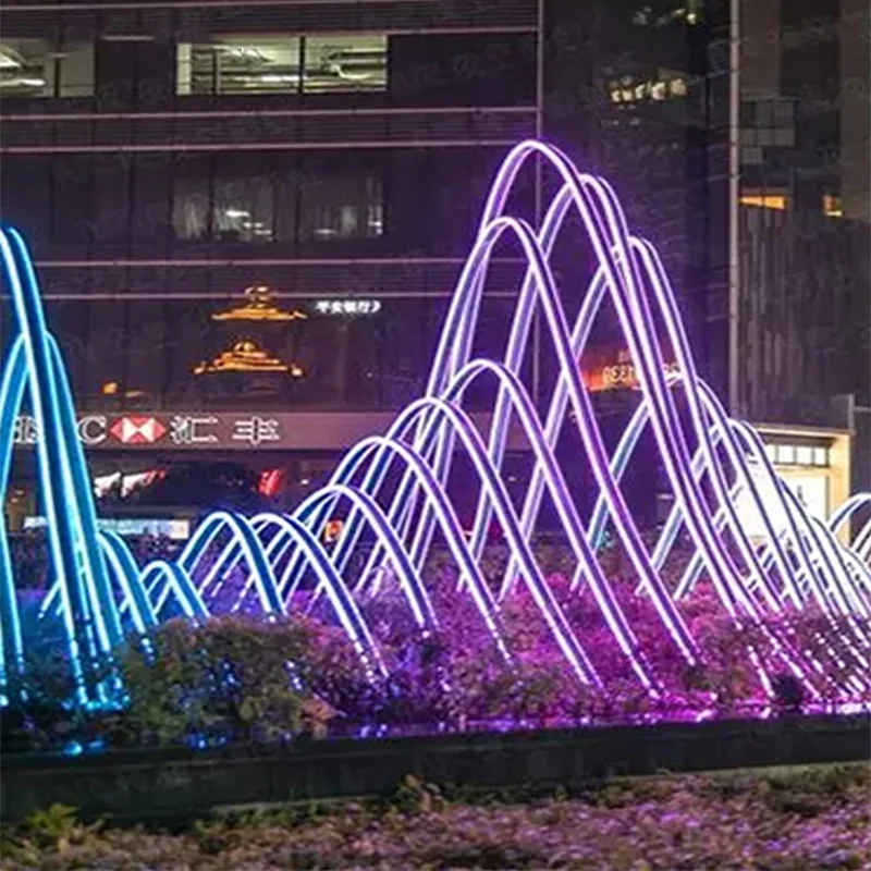 Outdoor Decorative  LED Modeling Lights Scenic Park square Block Hotel Garden Smooth Line Lights Colorful Landscape Lights