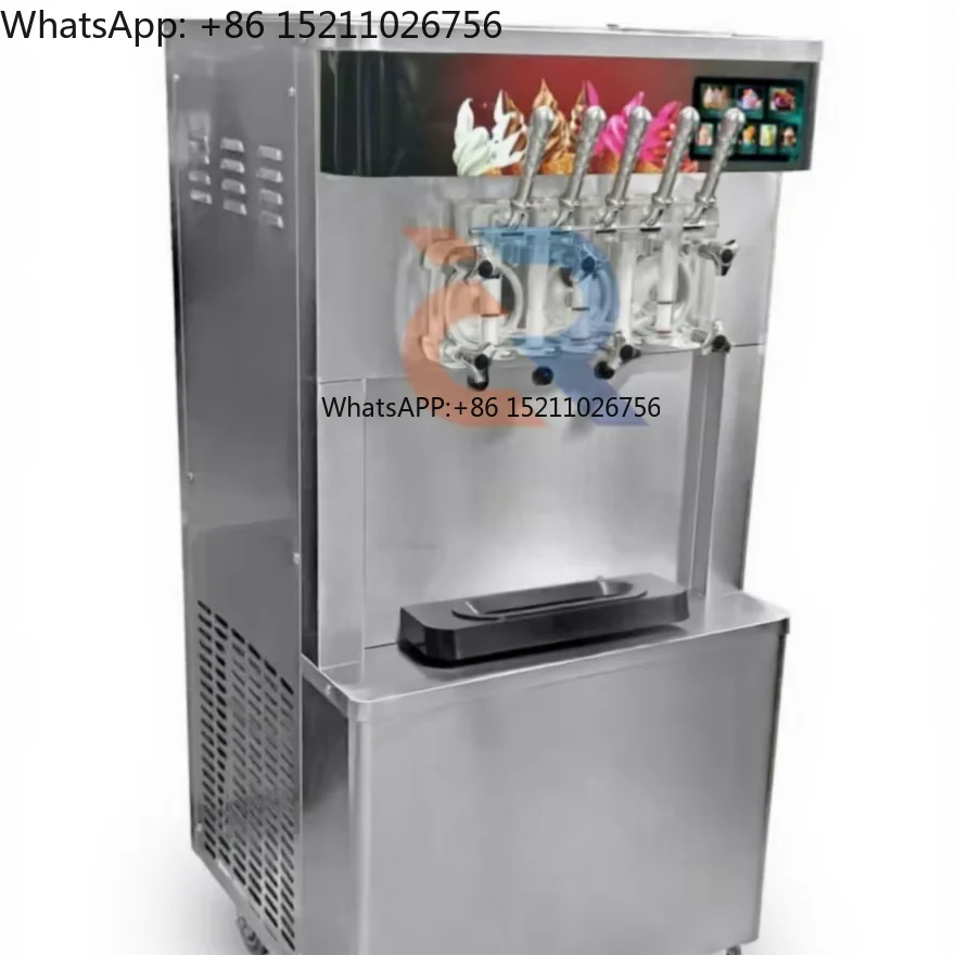 New 5 Flavors Easy to Operate Soft Serve Ice Cream Machine 110V/220V Commercial Table-top Vending Machine 3+2 Mixed Flavors