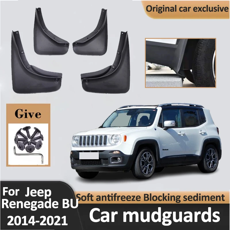 

Car Mud Flaps For Jeep Renegade BU 2014-2021 2015 2016 2017 2018 2019 2020 Auto Wheel Mudguards Splash Guards Fender Accessories