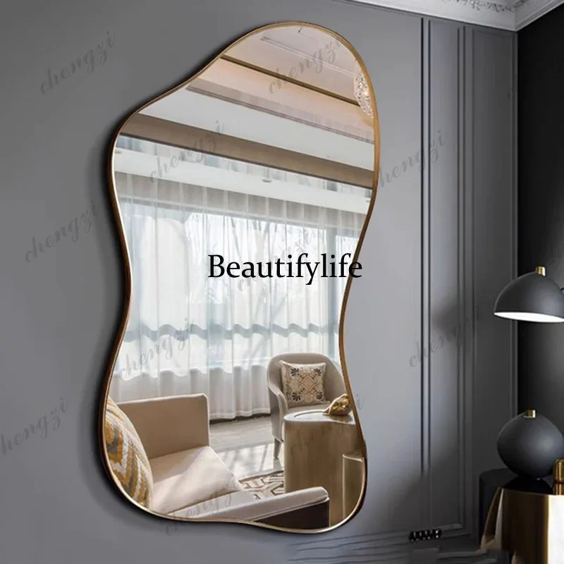 E182 Large Size Full Body Mirror Standing Art Wall Luxury Irregular Frame Accent Unique Mirror Xenomorph Espelhos Trendy Furnitu