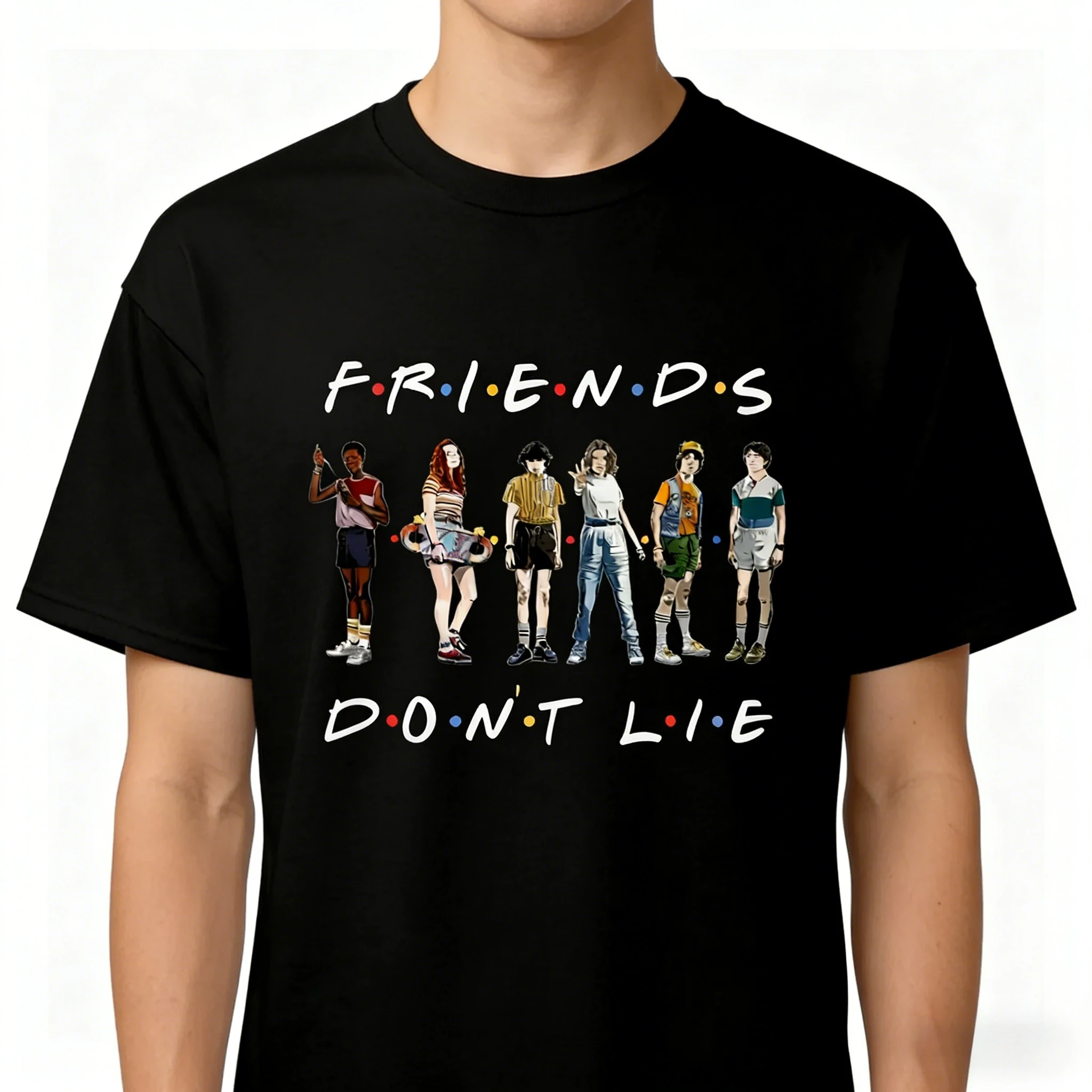 Camiseta de Moda 2026, Nueva y Moderna, con Diseño de Aventura en el Mundo Mágico con Amigos, Estilo Hip-Hop Urbano, Talla Grande