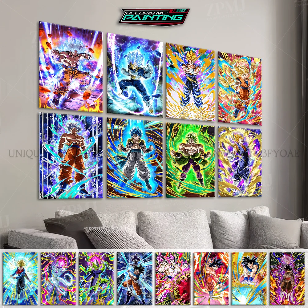 Pintura en lienzo de Dragon Ball, imágenes de decoración del hogar de Super Vegetto, figuras de Anime, póster impreso para pared de salón, ilustraciones sin marco