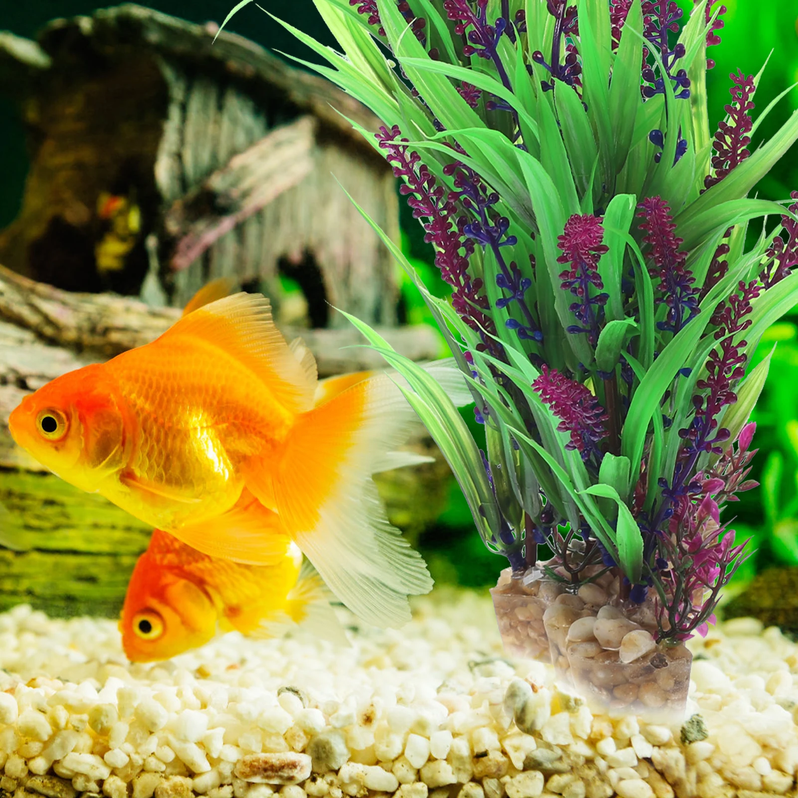 

Artificial Aquatic Plants Decoration Resin Faux Lifelike Plants for Fish Tank Aquarium Adornment Non Fading Lightweight Compact