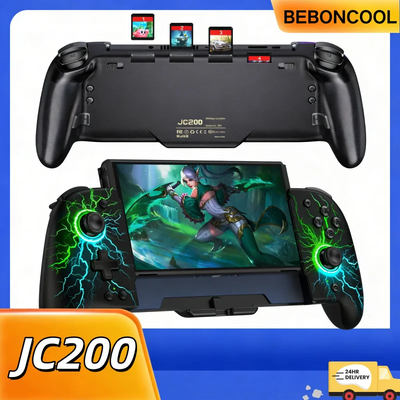 beboncool-jc200-ニンテンドースイッチ-スイッチ-oled-rgb-コントローラー-1000mah-6-軸ゲームパッドカードケースオーガナイザー付き