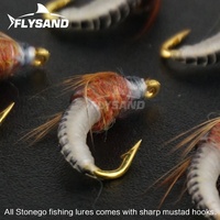 6Pcs Realistic Nymph Scud Flies Trout Fishing 12 Mustad Hooks Waterproof Box Freshwater Lures Bait