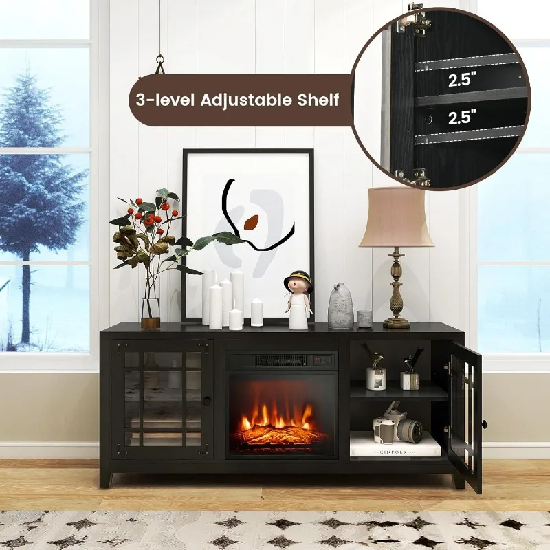 Electric Fireplace TV Stand, 18 