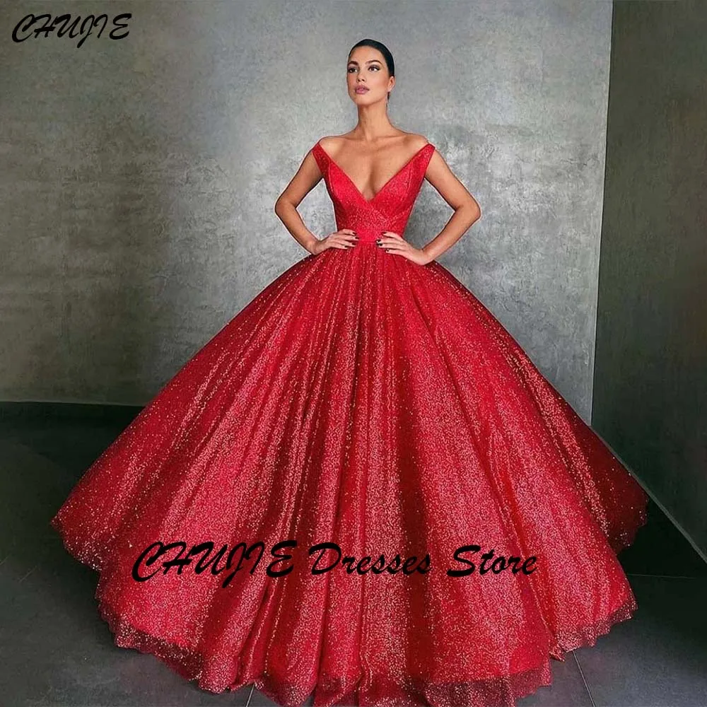 

Burgunday Glitter Tulle A line Princess Gowns Pleat Prom Dresses vestidos de noche Floor Length Formal Evening Dress Customized